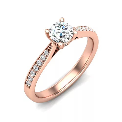 Ékszerpalota eljegyzési gyűrű 0,4ct H/VS gyémánttal BRK622 rozé arany