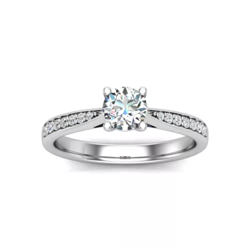 Ékszerpalota eljegyzési gyűrű 0,4ct G/VS gyémánttal BRK623 rozé arany