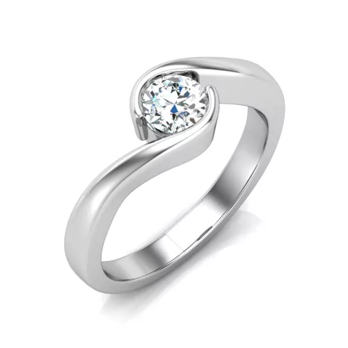 Ékszerpalota eljegyzési gyűrű 0,5ct H/SI gyémánttal BRK632 platina