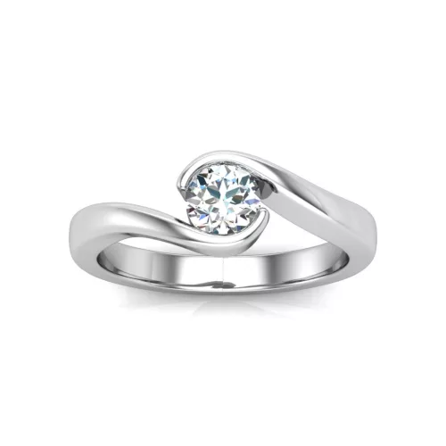 Ékszerpalota eljegyzési gyűrű 0,5ct H/SI gyémánttal BRK632 platina