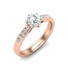 Ékszerpalota eljegyzési gyűrű 0,5ct H/VS gyémánttal BRK633 rozé arany