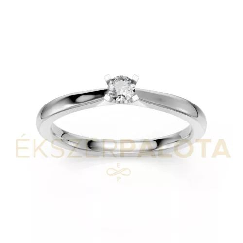 Ékszerpalota eljegyzési gyűrű 0,1ct gyémánttal BRK635 platina