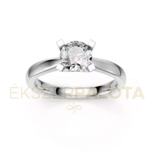 Ékszerpalota eljegyzési gyűrű 0,8ct gyémánttal BRK635 platina