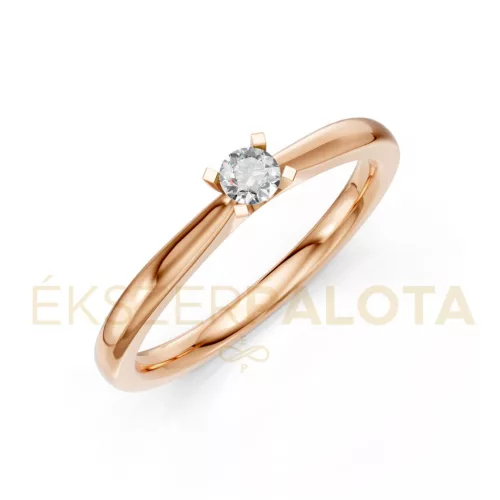 Ékszerpalota eljegyzési gyűrű 0,1ct G/VS gyémánttal BRK635 rozé arany