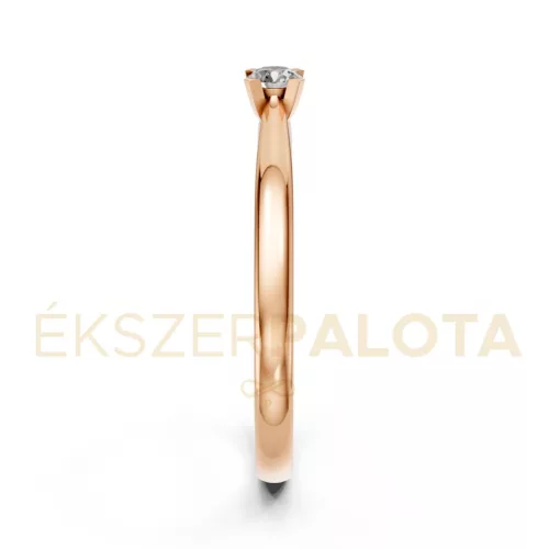 Ékszerpalota eljegyzési gyűrű 0,1ct G/VS gyémánttal BRK635 rozé arany