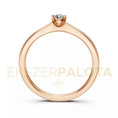 Ékszerpalota eljegyzési gyűrű 0,1ct gyémánttal BRK635 rozé arany