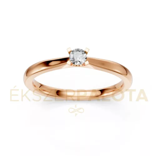 Ékszerpalota eljegyzési gyűrű 0,1ct gyémánttal BRK635 rozé arany