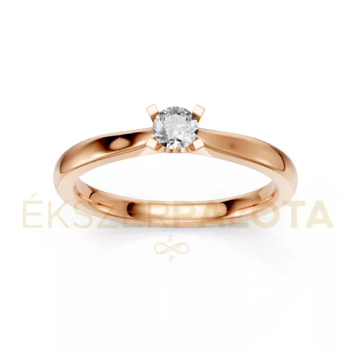 Ékszerpalota eljegyzési gyűrű 0,17ct G/VS gyémánttal BRK635 rozé arany