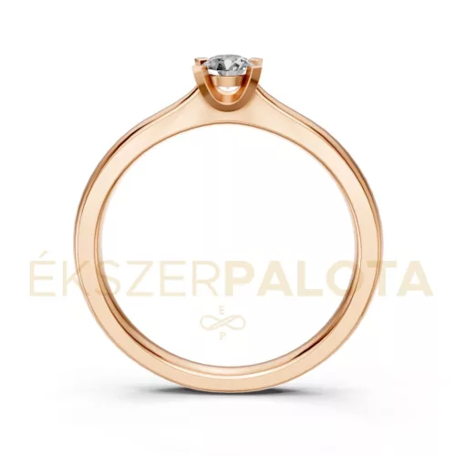 Ékszerpalota eljegyzési gyűrű 0,2ct G/VS gyémánttal BRK635 rozé arany
