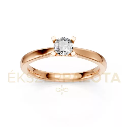 Ékszerpalota eljegyzési gyűrű 0,25ct gyémánttal BRK635 rozé arany