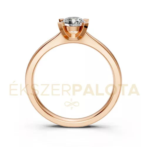 Ékszerpalota eljegyzési gyűrű 0,5ct G/VS gyémánttal BRK635 rozé arany