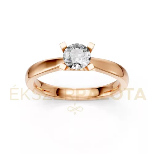 Ékszerpalota eljegyzési gyűrű 0,5ct H/SI gyémánttal BRK635 rozé arany