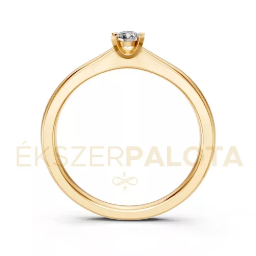 Ékszerpalota eljegyzési gyűrű 0,1ct G/VS gyémánttal BRK635 sárga arany