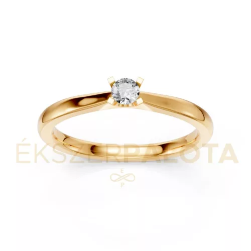 Ékszerpalota eljegyzési gyűrű 0,1ct G/VS gyémánttal BRK635 sárga arany