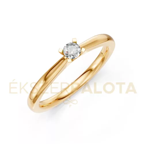 Ékszerpalota eljegyzési gyűrű 0,1ct gyémánttal BRK635 sárga arany