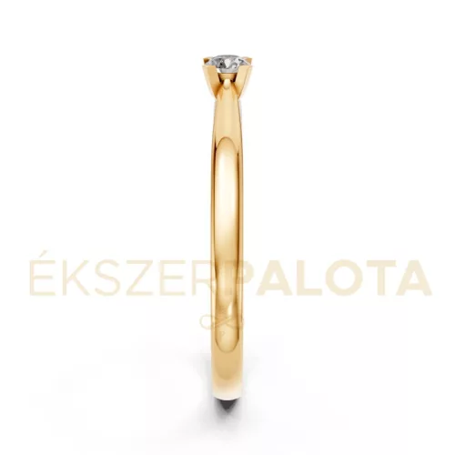 Ékszerpalota eljegyzési gyűrű 0,1ct gyémánttal BRK635 sárga arany