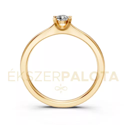 Ékszerpalota eljegyzési gyűrű 0,17ct G/VS gyémánttal BRK635 sárga arany