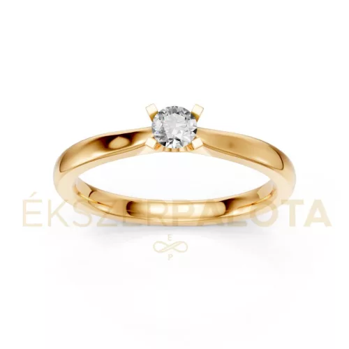 Ékszerpalota eljegyzési gyűrű 0,17ct G/VS gyémánttal BRK635 sárga arany