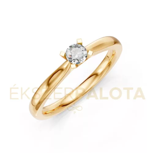 Ékszerpalota eljegyzési gyűrű 0,2ct G/VS gyémánttal BRK635 sárga arany
