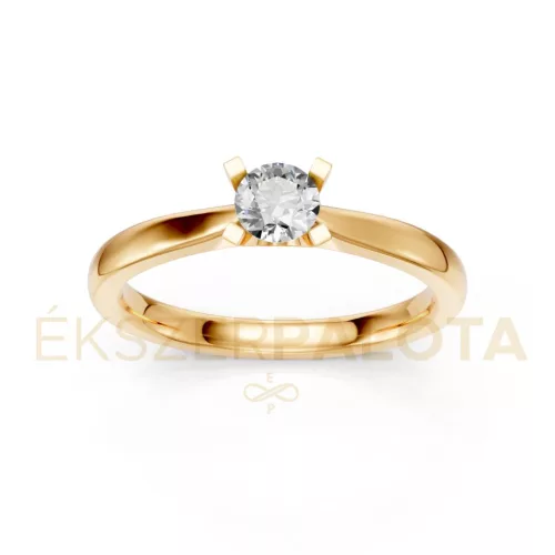 Ékszerpalota eljegyzési gyűrű 0,3ct G/VS gyémánttal BRK635 sárga arany