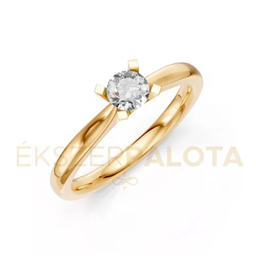 Ékszerpalota eljegyzési gyűrű 0,3ct gyémánttal BRK635 sárga arany