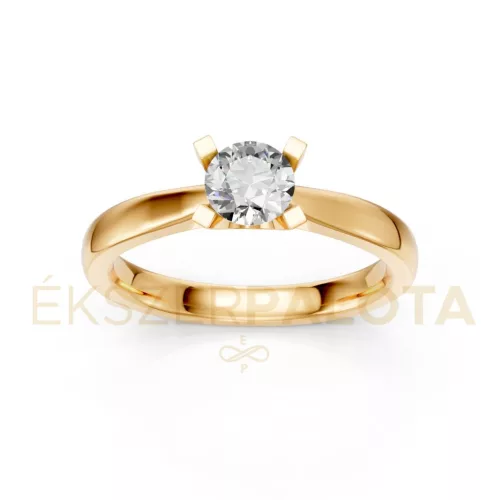Ékszerpalota eljegyzési gyűrű 0,4ct gyémánttal BRK635 sárga arany