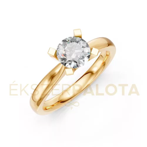 Ékszerpalota eljegyzési gyűrű 0,8ct G/VS gyémánttal BRK635 sárga arany