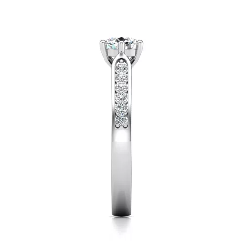 Ékszerpalota eljegyzési gyűrű 0,4ct G/VS gyémánttal BRK636 fehér arany