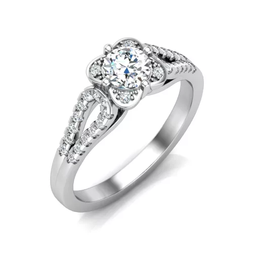 Ékszerpalota eljegyzési gyűrű 0,5ct G/VS gyémánttal BRK638 platina