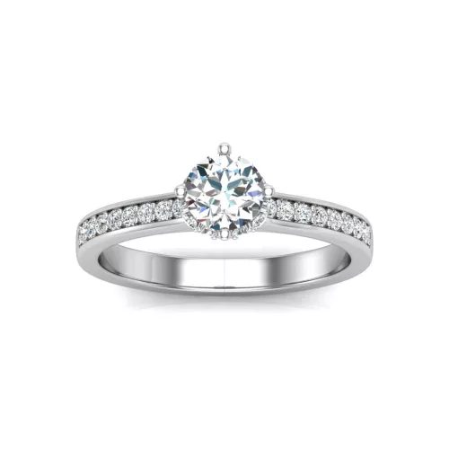 Ékszerpalota eljegyzési gyűrű 0,5ct gyémánttal BRK639 fehér arany