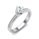 Ékszerpalota eljegyzési gyűrű 0,5ct G/VS gyémánttal BRK639 platina