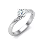 Ékszerpalota eljegyzési gyűrű 0,4ct G/VS gyémánttal BRK641 platina