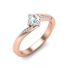 Ékszerpalota eljegyzési gyűrű 0,4ct G/VS gyémánttal BRK641 rozé arany