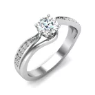 Ékszerpalota eljegyzési gyűrű 0,5ct G/VS gyémánttal BRK645 platina