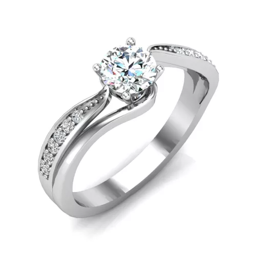 Ékszerpalota eljegyzési gyűrű 0,5ct G/VS gyémánttal BRK645 platina