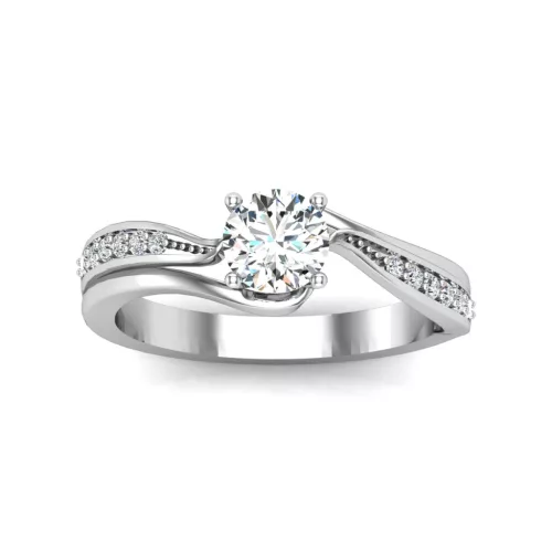 Ékszerpalota eljegyzési gyűrű 0,5ct G/VS gyémánttal BRK645 platina