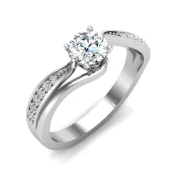   Ékszerpalota eljegyzési gyűrű 0,5ct gyémánttal BRK645 platina