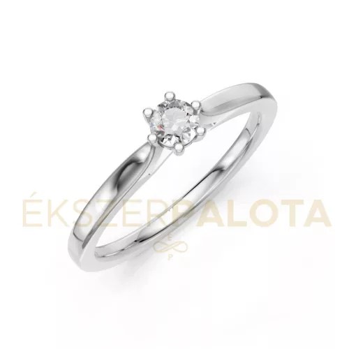 Ékszerpalota eljegyzési gyűrű 0,20ct gyémánttal BRK649 fehér arany