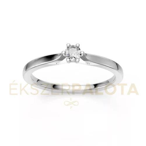 Ékszerpalota eljegyzési gyűrű 0,1ct G/VS gyémánttal BRK649 platina