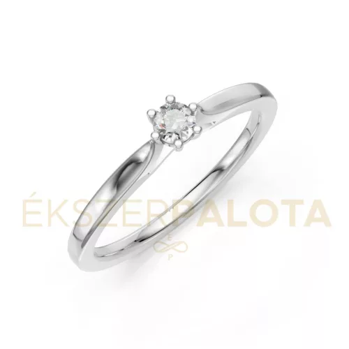 Ékszerpalota eljegyzési gyűrű 0,1ct gyémánttal BRK649 platina