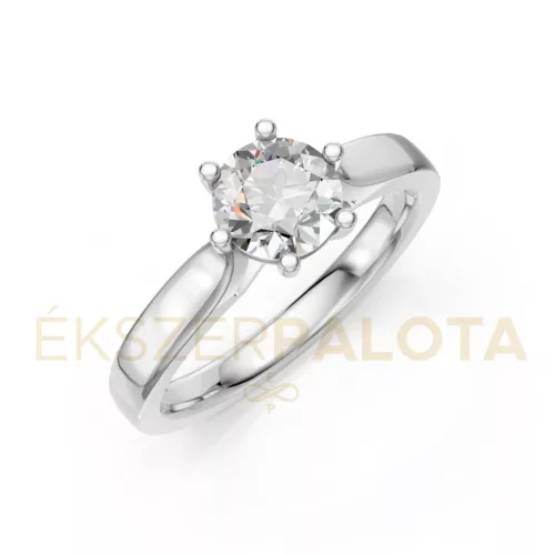 Ékszerpalota eljegyzési gyűrű 0,8ct H/SI gyémánttal BRK649 platina