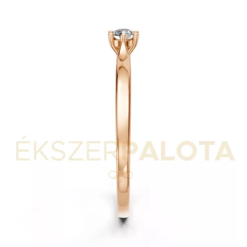 Ékszerpalota eljegyzési gyűrű 0,1ct G/VS gyémánttal BRK649 rozé arany