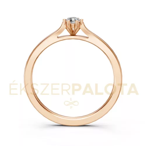 Ékszerpalota eljegyzési gyűrű 0,1ct H/SI gyémánttal BRK649 rozé arany