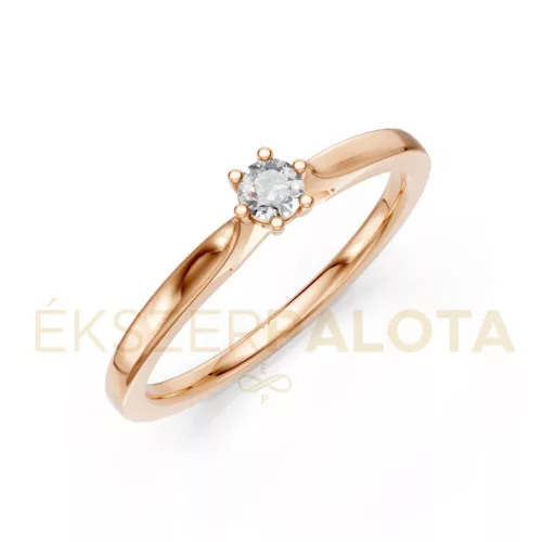 Ékszerpalota eljegyzési gyűrű 0,1ct gyémánttal BRK649 rozé arany