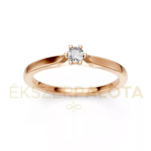 Ékszerpalota eljegyzési gyűrű 0,1ct gyémánttal BRK649 rozé arany