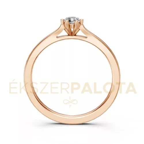Ékszerpalota eljegyzési gyűrű 0,17ct G/VS gyémánttal BRK649 rozé arany