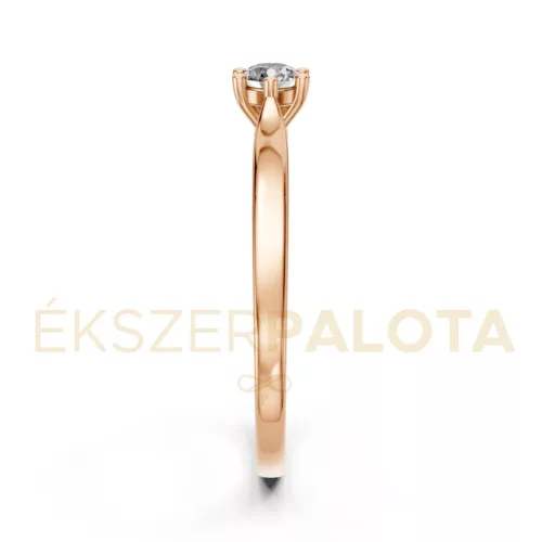 Ékszerpalota eljegyzési gyűrű 0,17ct G/VS gyémánttal BRK649 rozé arany