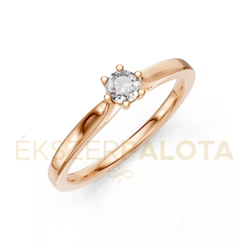 Ékszerpalota eljegyzési gyűrű 0,20ct gyémánttal BRK649 rozé arany