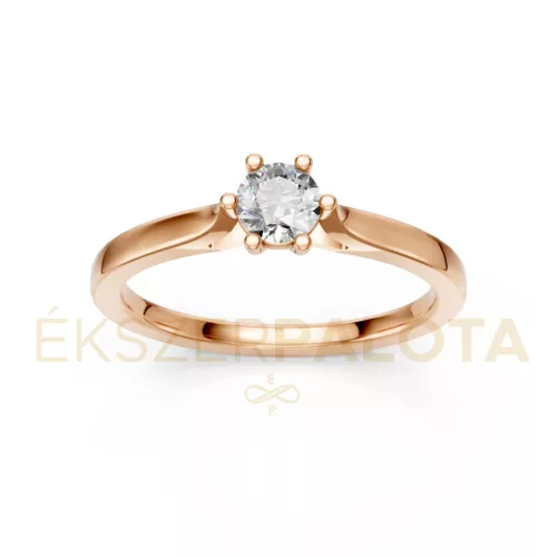 Ékszerpalota eljegyzési gyűrű 0,25ct G/VS gyémánttal BRK649 rozé arany