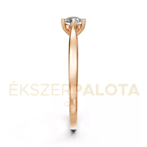 Ékszerpalota eljegyzési gyűrű 0,30ct G/VS gyémánttal BRK649 rozé arany